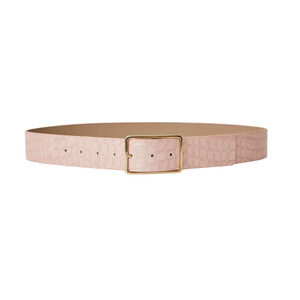 B-LOW the BELT Milla Croco Luster Leather Belt in Petal Pink XS
